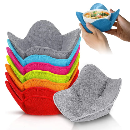 1-4PCS Microwave Bowl Cozy Quilted Heat Resistant Holder for Bowls Plates Soup Food Kitchen Insulated Protector