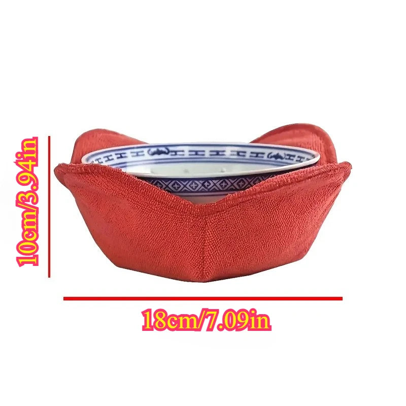 1-4PCS Microwave Bowl Cozy Quilted Heat Resistant Holder for Bowls Plates Soup Food Kitchen Insulated Protector