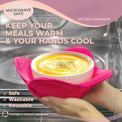 1-4PCS Microwave Bowl Cozy Quilted Heat Resistant Holder for Bowls Plates Soup Food Kitchen Insulated Protector